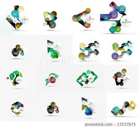 Set of abstract geometric paper infographic banner templates Set of abstract geometric paper infographic banner templates 17237675