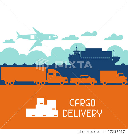 Freight cargo transport icons background in... - Stock Illustration ...
