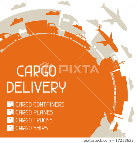 Freight cargo transport icons background in flat design style Freight cargo transport icons background in flat design style 17238622