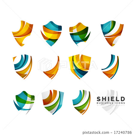Set of protection shield logo concepts Set of protection shield logo concepts 17240786