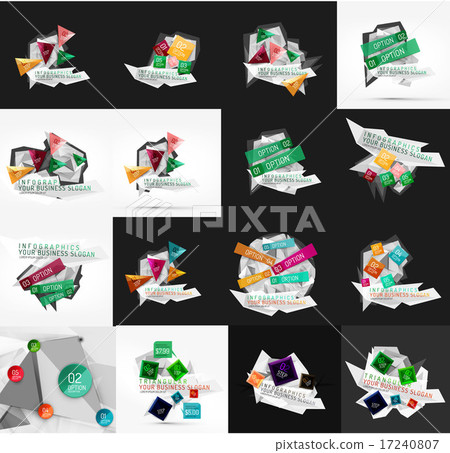 Set of light, paper design option infographic banner templates Set of light, paper design option infographic banner templates 17240807