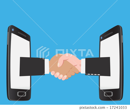 Businessman handshake on smartphone 17241033