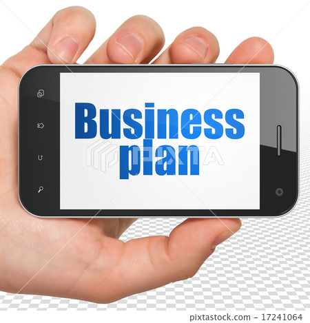 Finance concept: Business Plan on Hand Holding Smartphone display Finance concept: Business Plan on Hand Holding Smartphone display 17241064