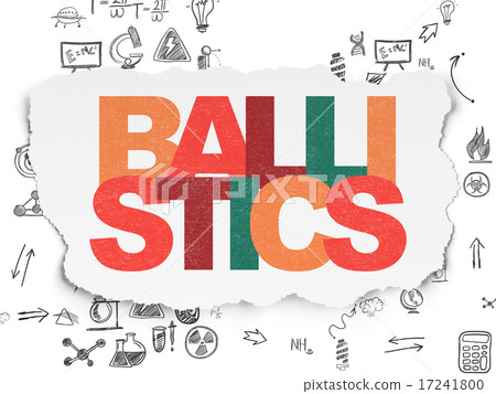 Science concept: Ballistics on Torn Paper background 17241800