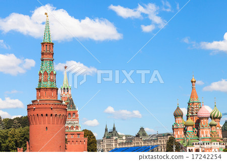 Towers of Kremlin, St Basil Cathedral in Moscow 17242254
