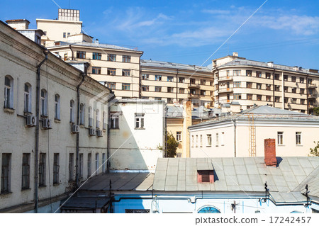 old houses in inner courtyard in Moscow old houses in inner courtyard in Moscow 17242457