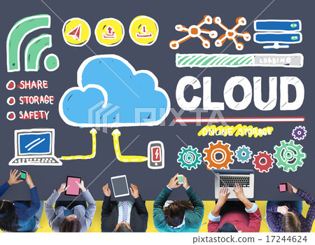 Cloud Computing Network Storage Online Concept Cloud Computing Network Storage Online Concept 17244624