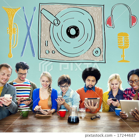 Music Multi Media Turntable Entertainment Concept Music Multi Media Turntable Entertainment Concept 17244687