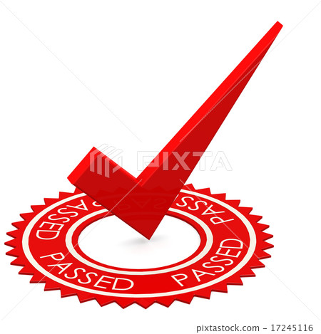 Passed word with red tick in middle Passed word with red tick in middle 17245116