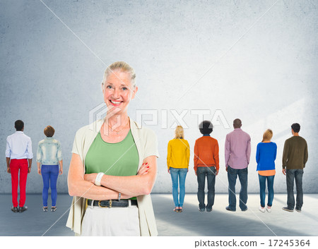 Different Smiling Unique Hipster Casual Team Concept 17245364