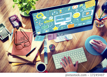 Web Design Media Content Light Bulb Inspiration Concept 17245487