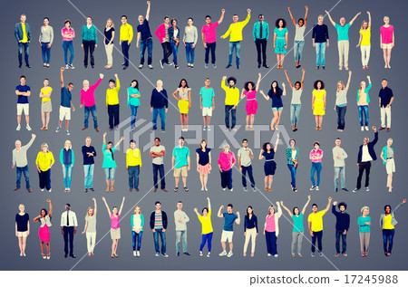 Multiethnic Casual People Togetherness Celebration Arms Raised C Multiethnic Casual People Togetherness Celebration Arms Raised C 17245988