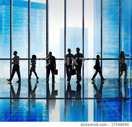 Silhouette Group of Business People Urban Scene Concept 17246640