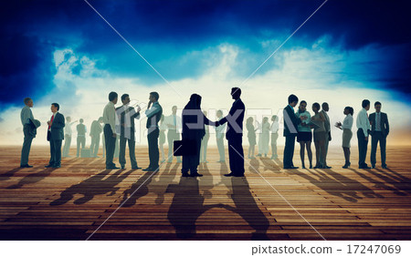 Back Lit Business People Discussion Skyline Concept Back Lit Business People Discussion Skyline Concept 17247069