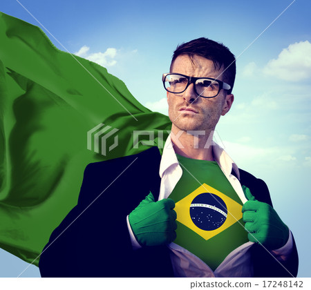 Businessman Superhero Country Brazil Flag Culture Power Concept Businessman Superhero Country Brazil Flag Culture Power Concept 17248142