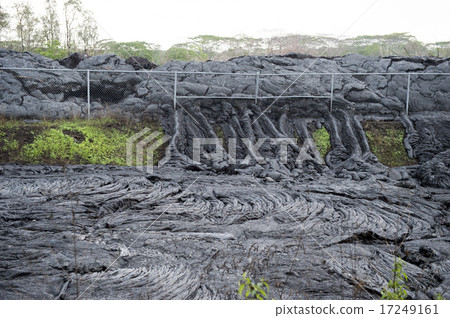 Damage to lava flows of Volcano, Island of Hawaii-11 17249161