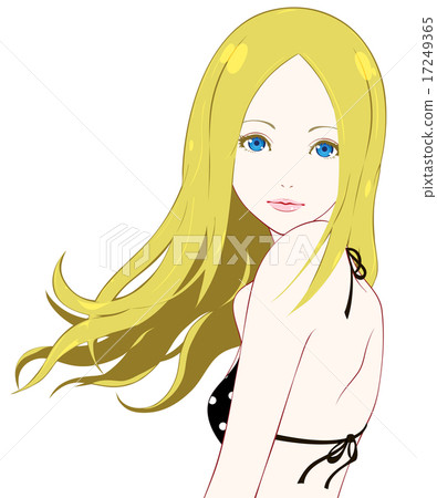 Swimsuit woman serious face 17249365