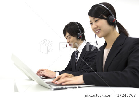 Men & Women Businessman Headset General Purpose Skype Operator Men & Women Businessman Headset General Purpose Skype Operator 17249768