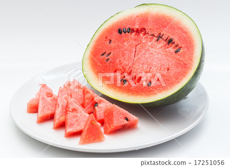Closeup of watermelon whole and slice Closeup of watermelon whole and slice 17251056