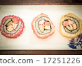 delicious sushi served  wooden table 17251226