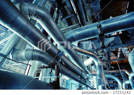 Industrial zone, Steel pipelines, valves and tanks 17251242