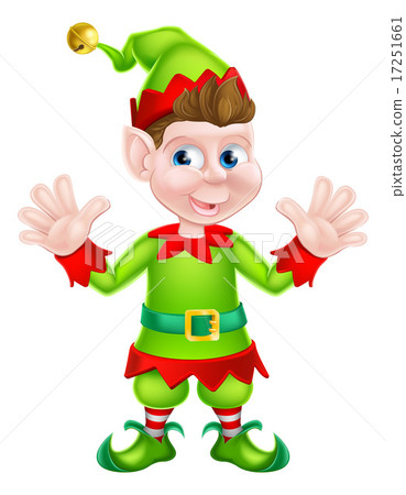 Waving Cartoon Elf 17251661