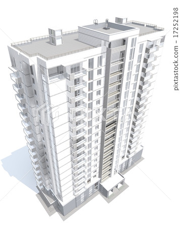 3d rendering of multi-storey residential building 17252198