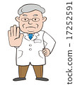 Older doctor warning posing 17252591