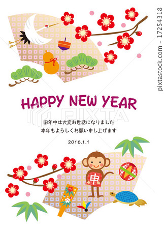 New year's card template & New Year's material New year's card template & New Year's material 17254318