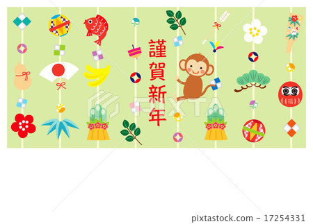 New year's card template & New Year's material New year's card template & New Year's material 17254331