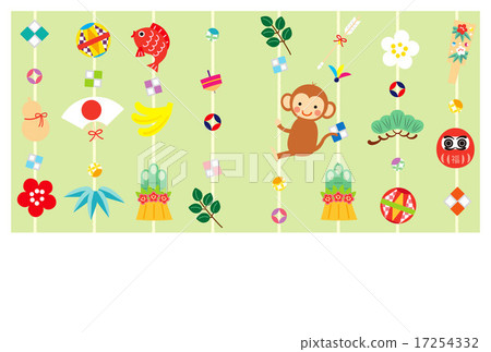 新年的卡片模板和新年的材料 新年的卡片模板和新年的材料 17254332