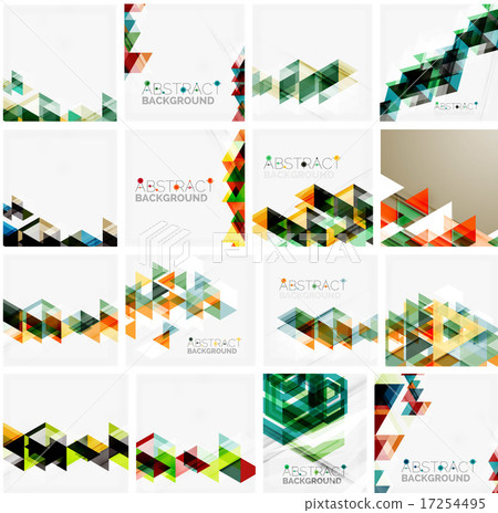 Set of triangle geometric abstract backgrounds 17254495