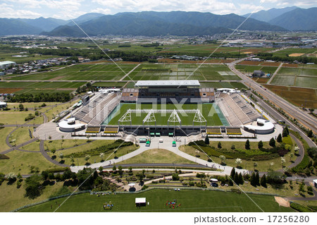 Aerial photograph of the Matsumoto-ku wide area park stadium in Nagano prefecture Aerial photograph of the Matsumoto-ku wide area park stadium in Nagano prefecture 17256280