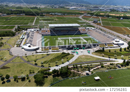 Aerial photograph of the Matsumoto-ku wide area park stadium in Nagano prefecture Aerial photograph of the Matsumoto-ku wide area park stadium in Nagano prefecture 17256281
