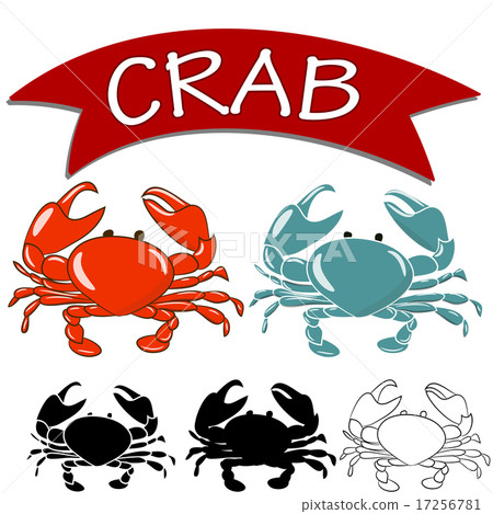 Set of Vector Cooked crab and live crab Set of Vector Cooked crab and live crab 17256781