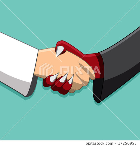 Saint and demon handshake ,Peace time, Friendship Saint and demon handshake ,Peace time, Friendship 17256953