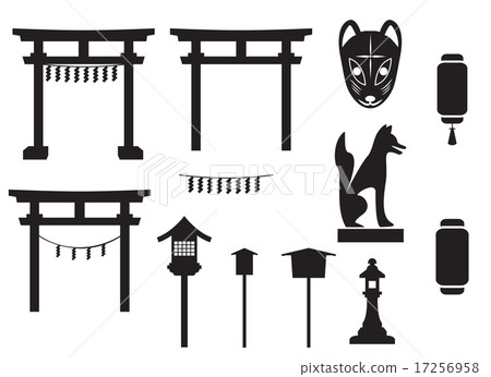 silhouette traditional object in japan, japan gate 17256958