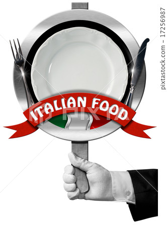 Italian Food - Sign with Hand of Chef 17256987