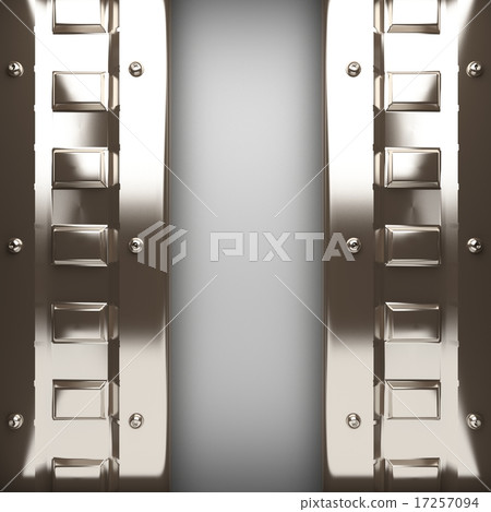 polished metal element on gray background polished metal element on gray background 17257094