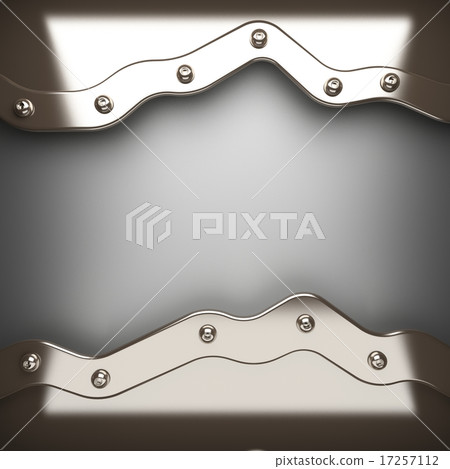 polished metal element on gray background 17257112
