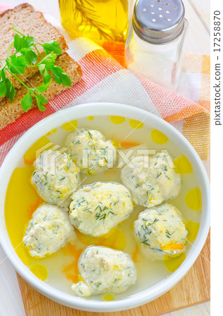 soup with meat balls 17258870