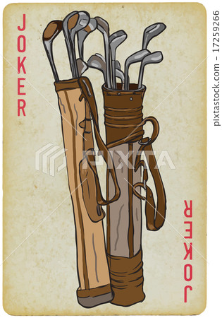 Playing Card - Golf Clubs, Bag. Freehand drawing Playing Card - Golf Clubs, Bag. Freehand drawing 17259266