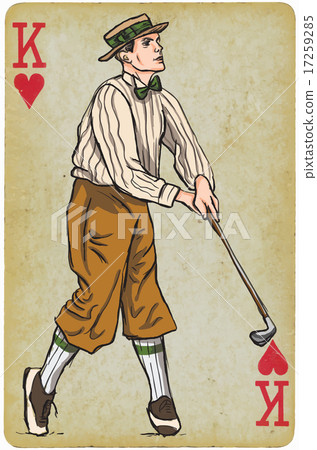 Card - Vintage Golfer, an Man. Freehand drawing. Card - Vintage Golfer, an Man. Freehand drawing. 17259285