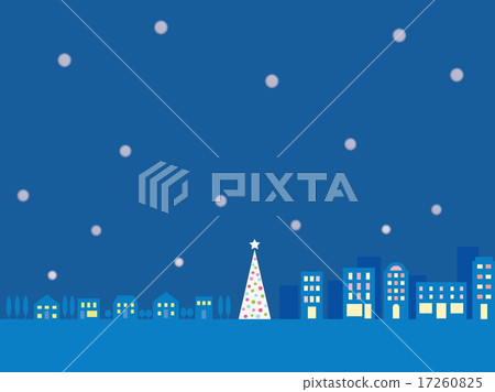 Cityscape Christmas tree Snow - Stock Illustration [17260825] - PIXTA