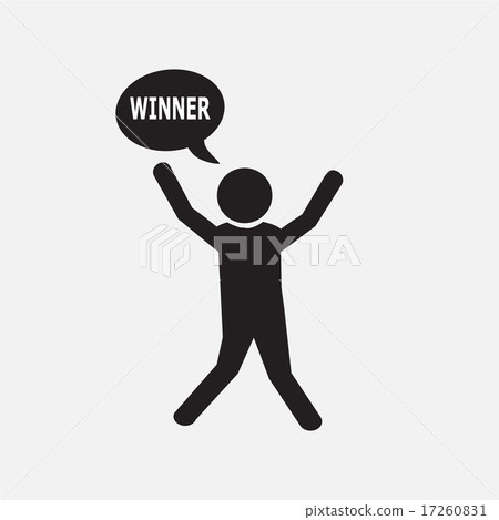 Man with hands up and happy motion illustration - Stock Illustration ...