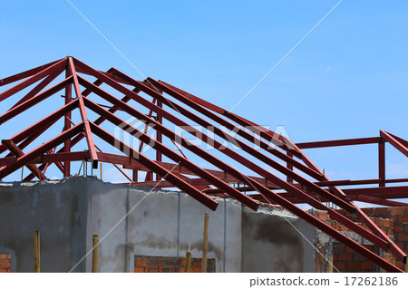 steel beam on roof building construction house 17262186
