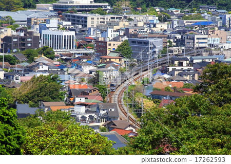 Yokosuka line running in the residential area of Kamakura city 17262593