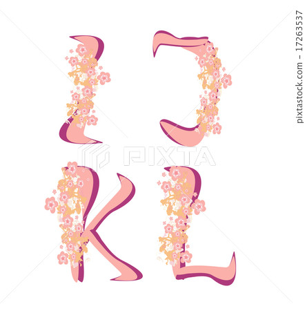 spring alphabet with flowers letters I,J,K,L spring alphabet with flowers letters I,J,K,L 17263537
