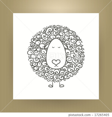Hand Drawn Outline Sheep Isolated over White Paper Hand Drawn Outline Sheep Isolated over White Paper 17265405