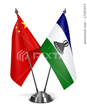 China and Lesotho - Miniature Flags. 17265457